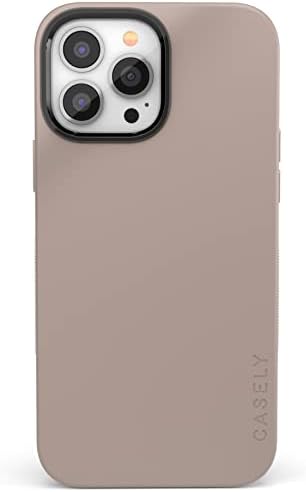 Casely iPhone 13 Pro Max מקרה | טאופה על עירום | מקרה מינימליסטי בצבע בז 'מוצק | תואם למגספה